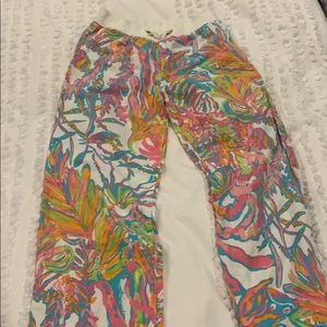 Lily Pulitzer Girls Tropical Rainbow Linen Pants